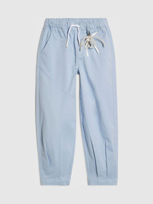 Dsiney Kidz - River Island Sky Blue Denim Cargo Trousers with Keyring image 1