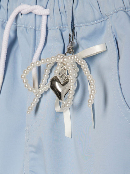 Dsiney Kidz - River Island Sky Blue Denim Cargo Trousers with Keyring image 3