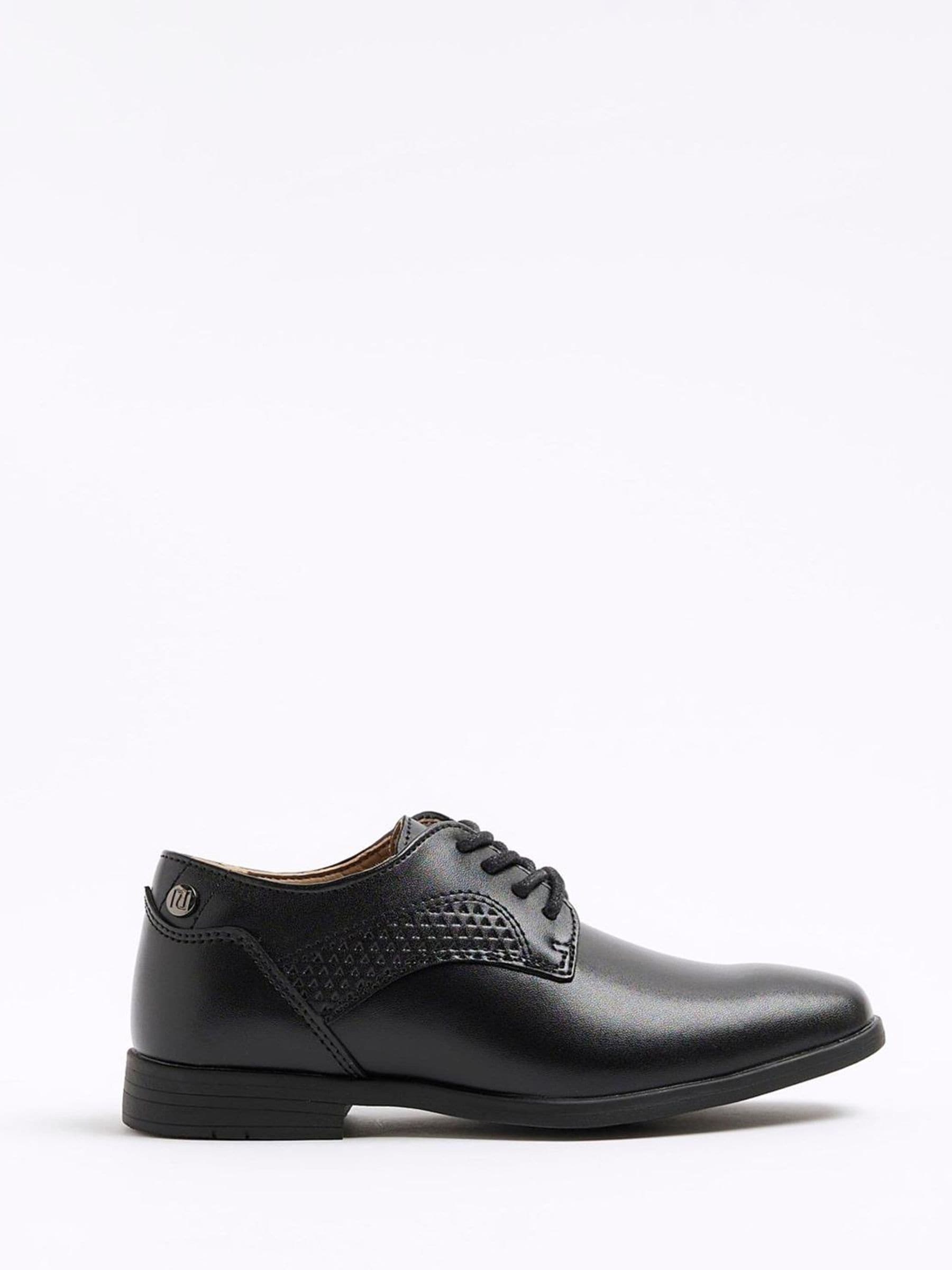 River Island Black Faux Leather Formal Lace up Shoes image 1