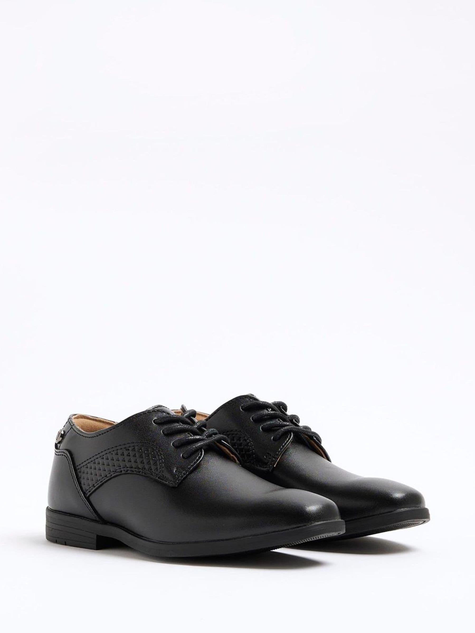 River Island Black Faux Leather Formal Lace up Shoes image 2