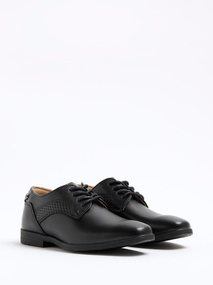 River Island Black Faux Leather Formal Lace up Shoes image 2