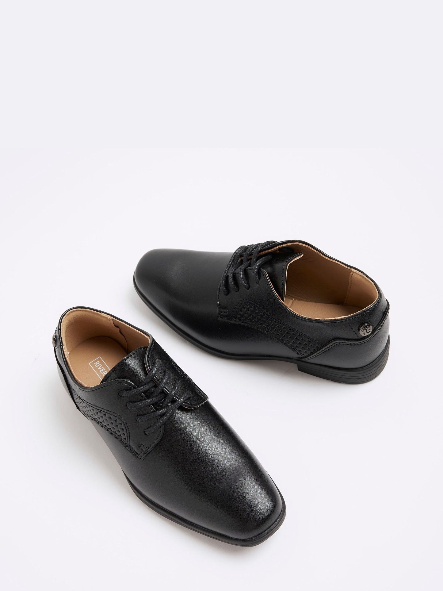 River Island Black Faux Leather Formal Lace up Shoes image 4
