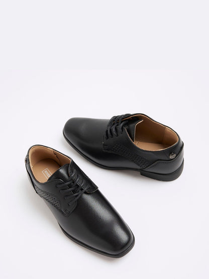 River Island Black Faux Leather Formal Lace up Shoes image 4