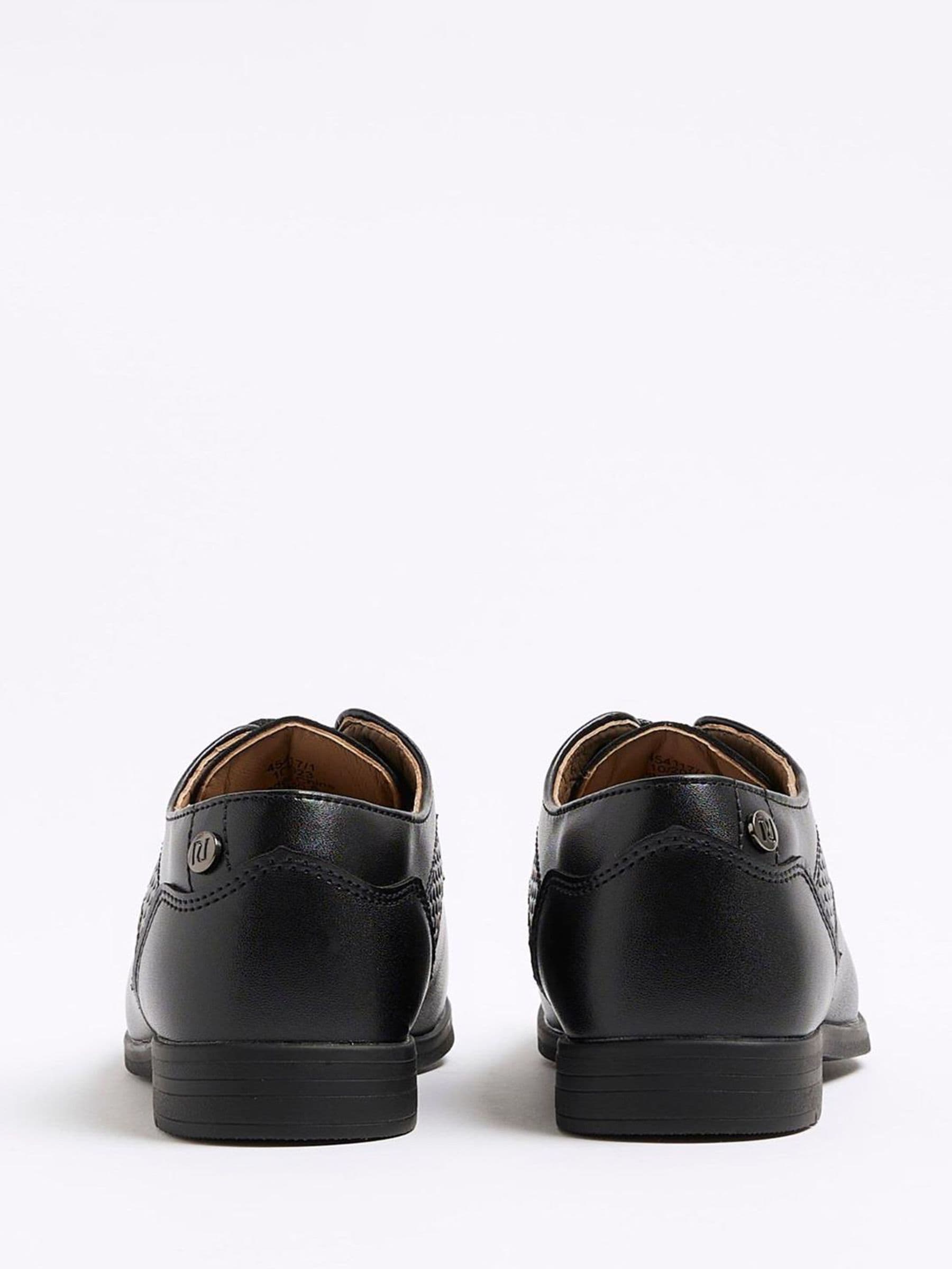 River Island Black Faux Leather Formal Lace up Shoes image 5