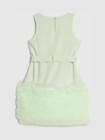River Island Green 3D Organza Hem Dress image 2