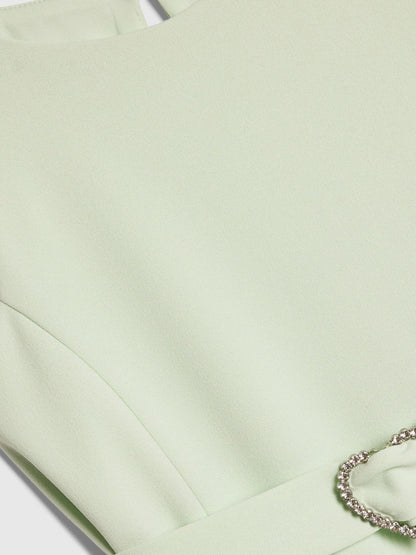 River Island Green 3D Organza Hem Dress image 3