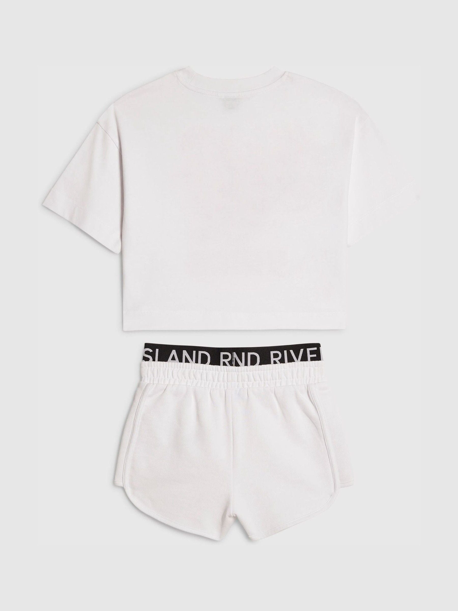 Dsiney Kidz - River Island White Berry Iconic T-Shirt & Runner Set image 2