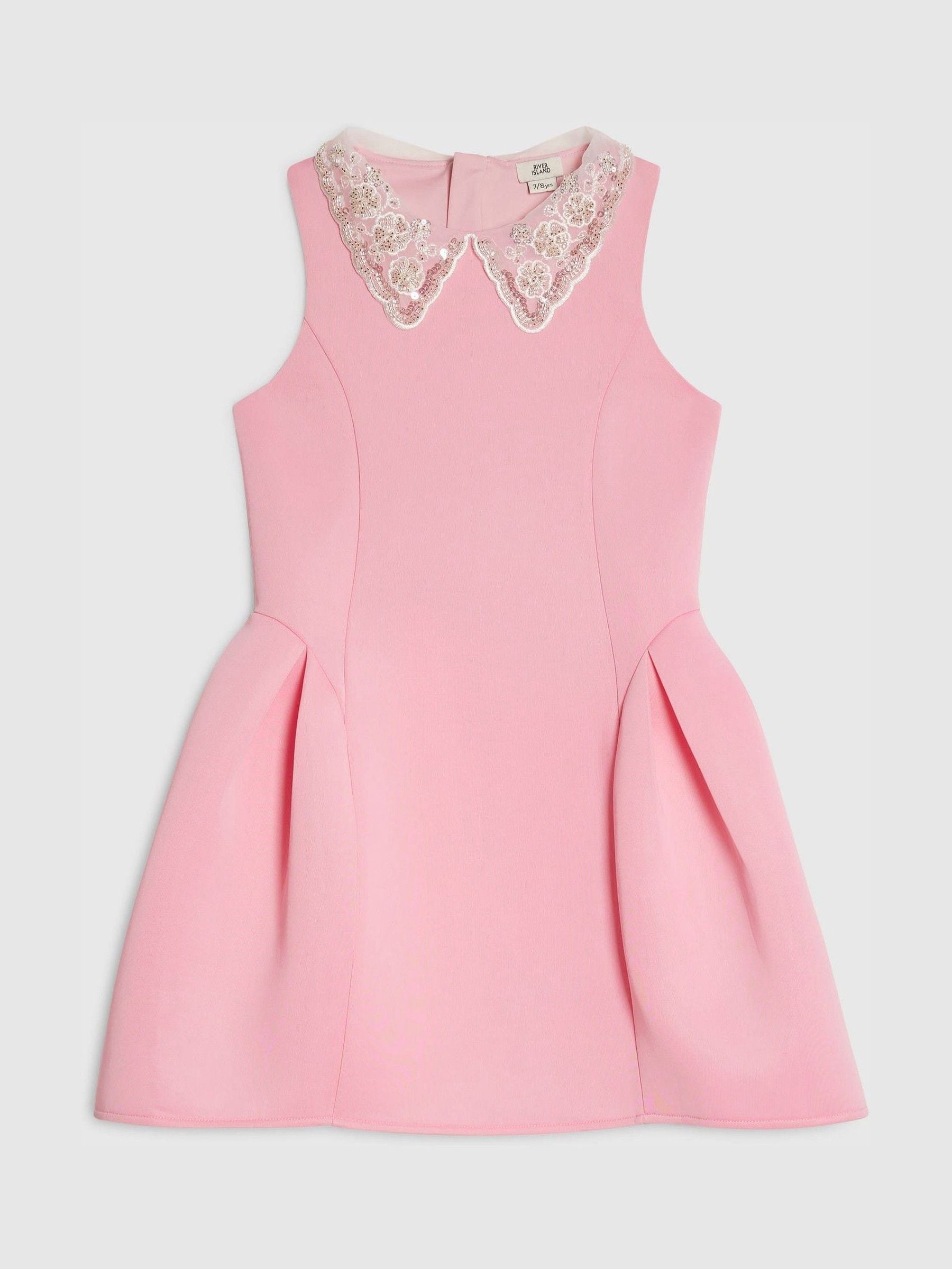 River Island Pink Collared Scuba Dress image 1