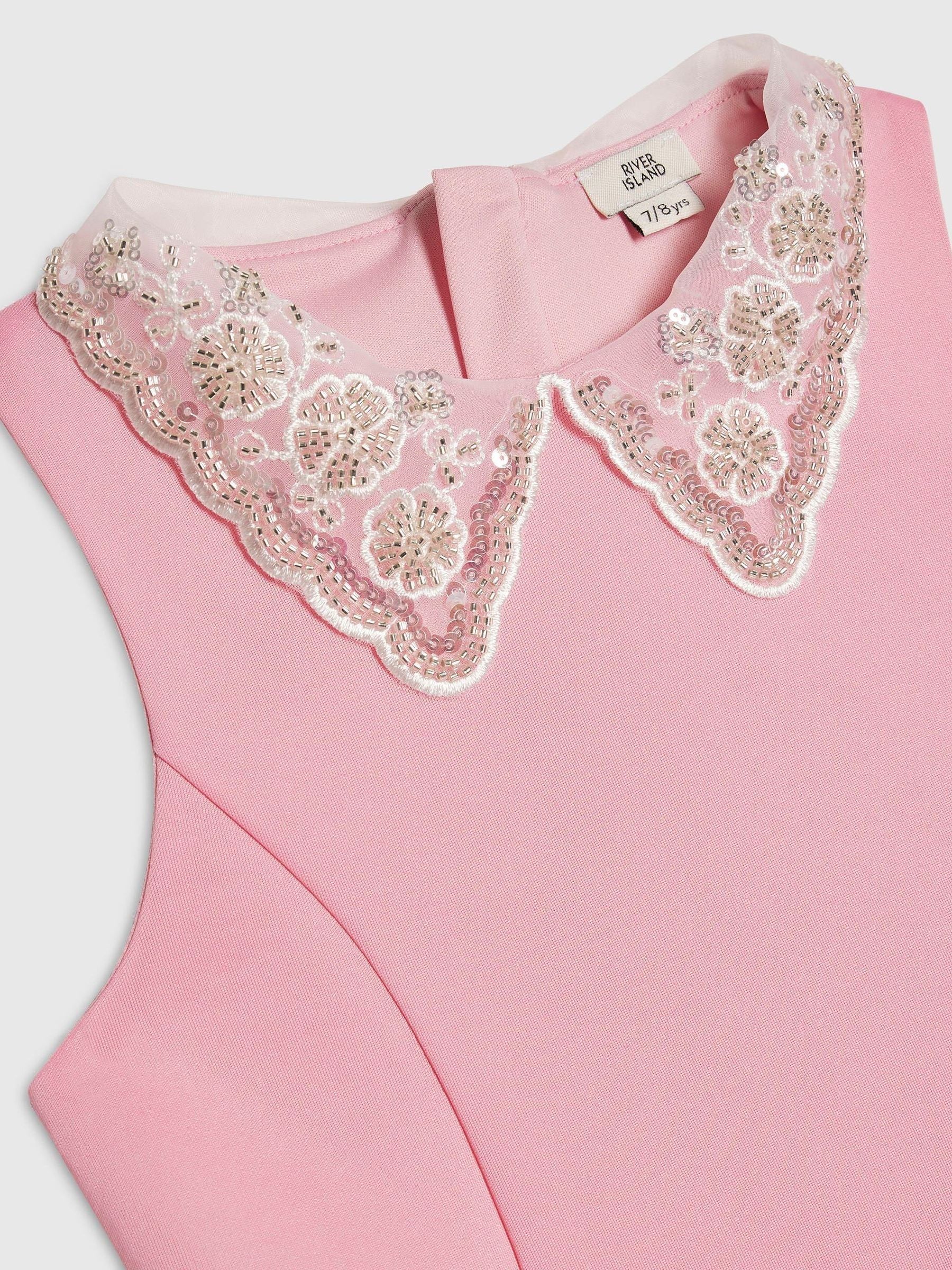 River Island Pink Collared Scuba Dress image 3