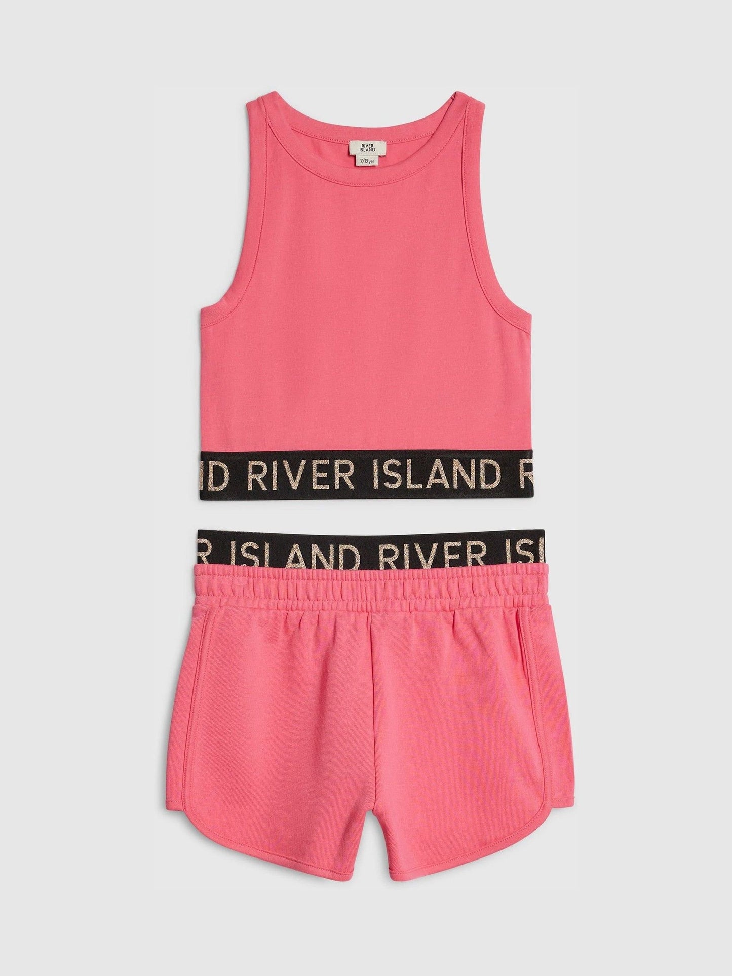 Dsiney Kidz - River Island Pink Logo Tank & Runner Short Set image 1