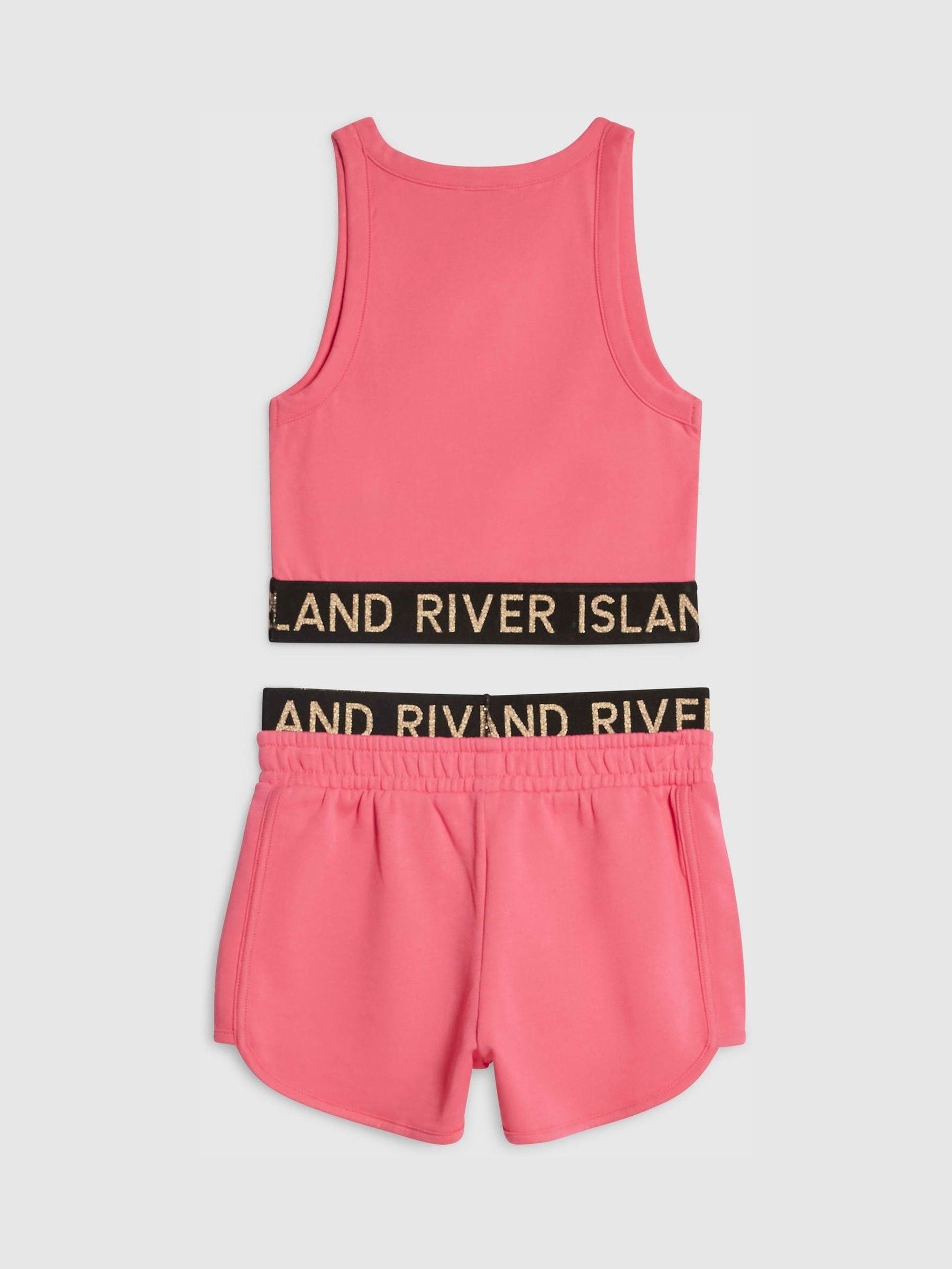 Dsiney Kidz - River Island Pink Logo Tank & Runner Short Set image 2