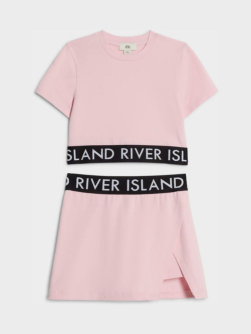 Dsiney Kidz - River Island Pink Logo T-Shirt & Skort Set image 1