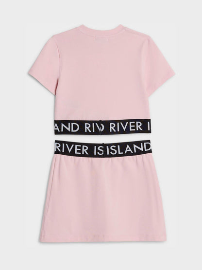 Dsiney Kidz - River Island Pink Logo T-Shirt & Skort Set image 2
