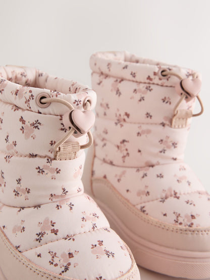 Pink Ditsy Quilted Waterproof Pull On Boots - image 3