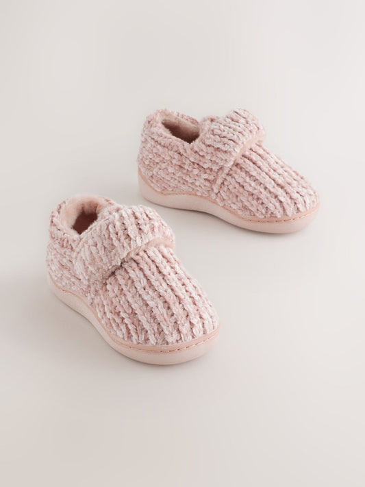 Pink Chenille Cupsole Slippers - image 1