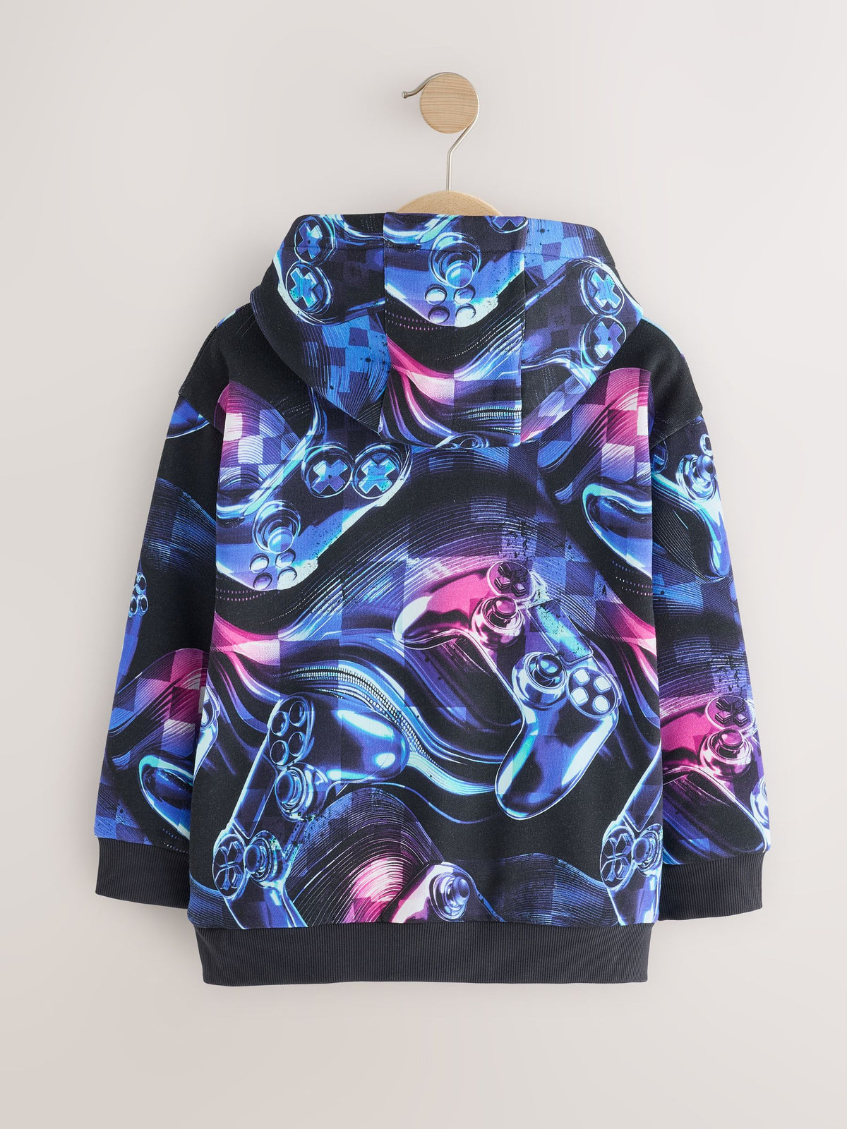 Dsiney Kidz - Blue/Black Digi Controller Regular Fit Older Graphic Print Hoodie (3-16yrs) image 2