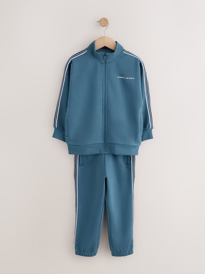Teal Blue Stripe Zip Up Joggers Set (3-16yrs) - image 6