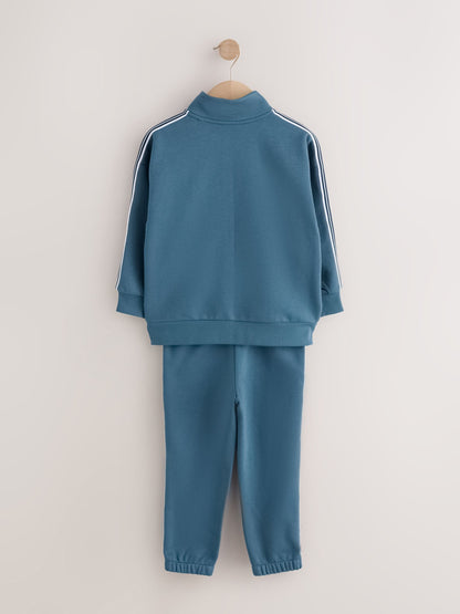 Teal Blue Stripe Zip Up Joggers Set (3-16yrs) - image 7