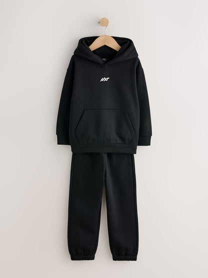 Black NXT Regular Fit Heavy Weight Sign Off Hoodie Joggers Set (3-16yrs) - image 5
