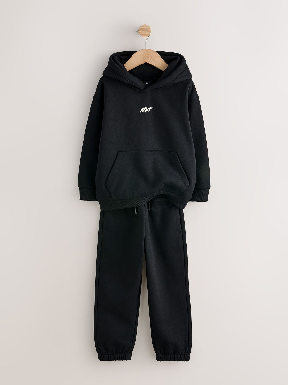 Black NXT Regular Fit Heavy Weight Sign Off Hoodie Joggers Set (3-16yrs) - image 6