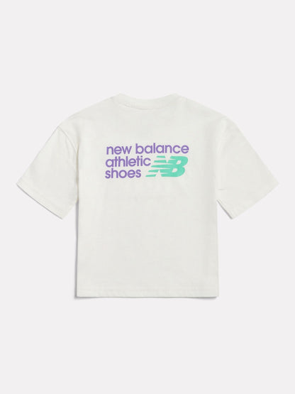 New Balance White Athletic Shoes Graphic T-Shirt image 2