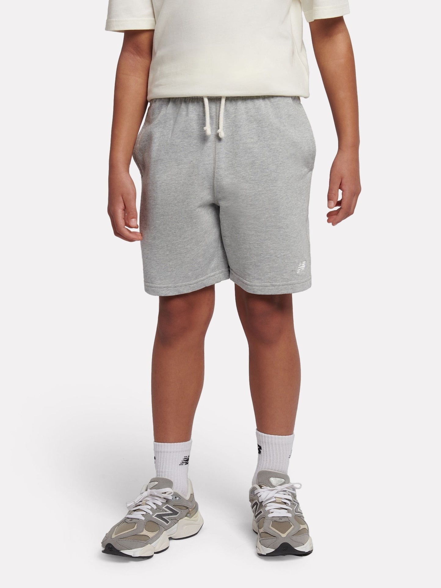 Dsiney Kidz - New Balance Grey French Terry Small Logo Cotton Shorts image 1