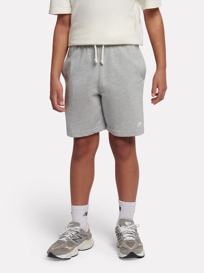 Dsiney Kidz - New Balance Grey French Terry Small Logo Cotton Shorts image 1