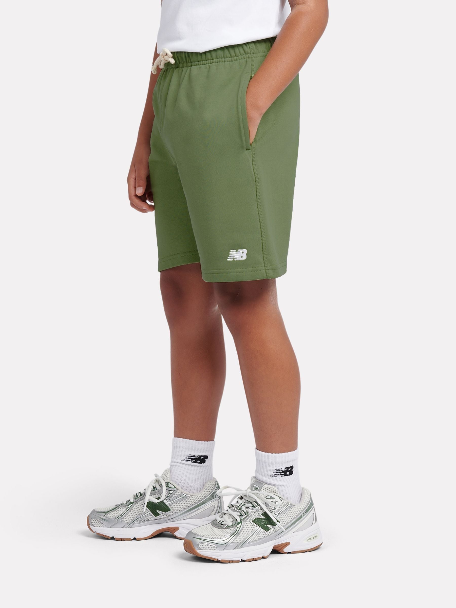 Dsiney Kidz - New Balance Mint Green French Terry Small Logo Cotton Shorts image 2