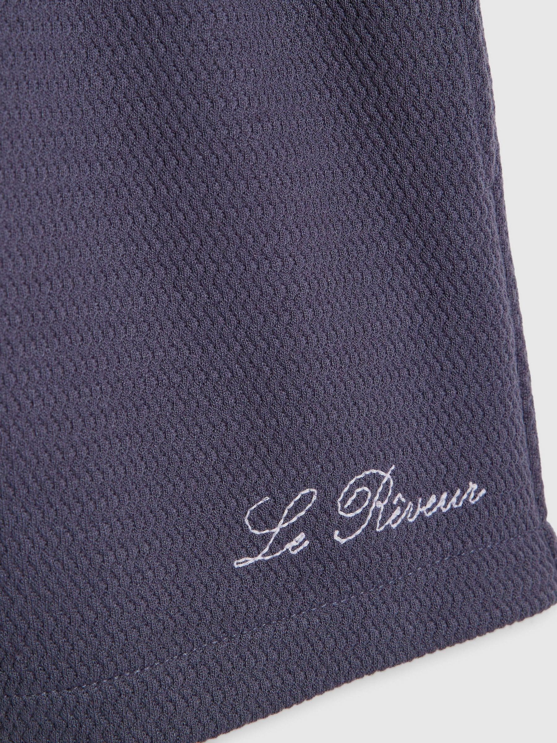 River Island Blue Boxy Texture Revere Shirt & Shorts image 4