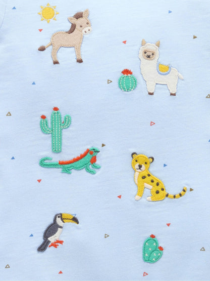Purebaby Blue Animal Fiesta Romper image 5