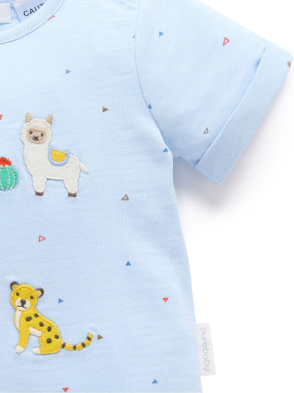 Purebaby Blue Animal Fiesta Romper image 6