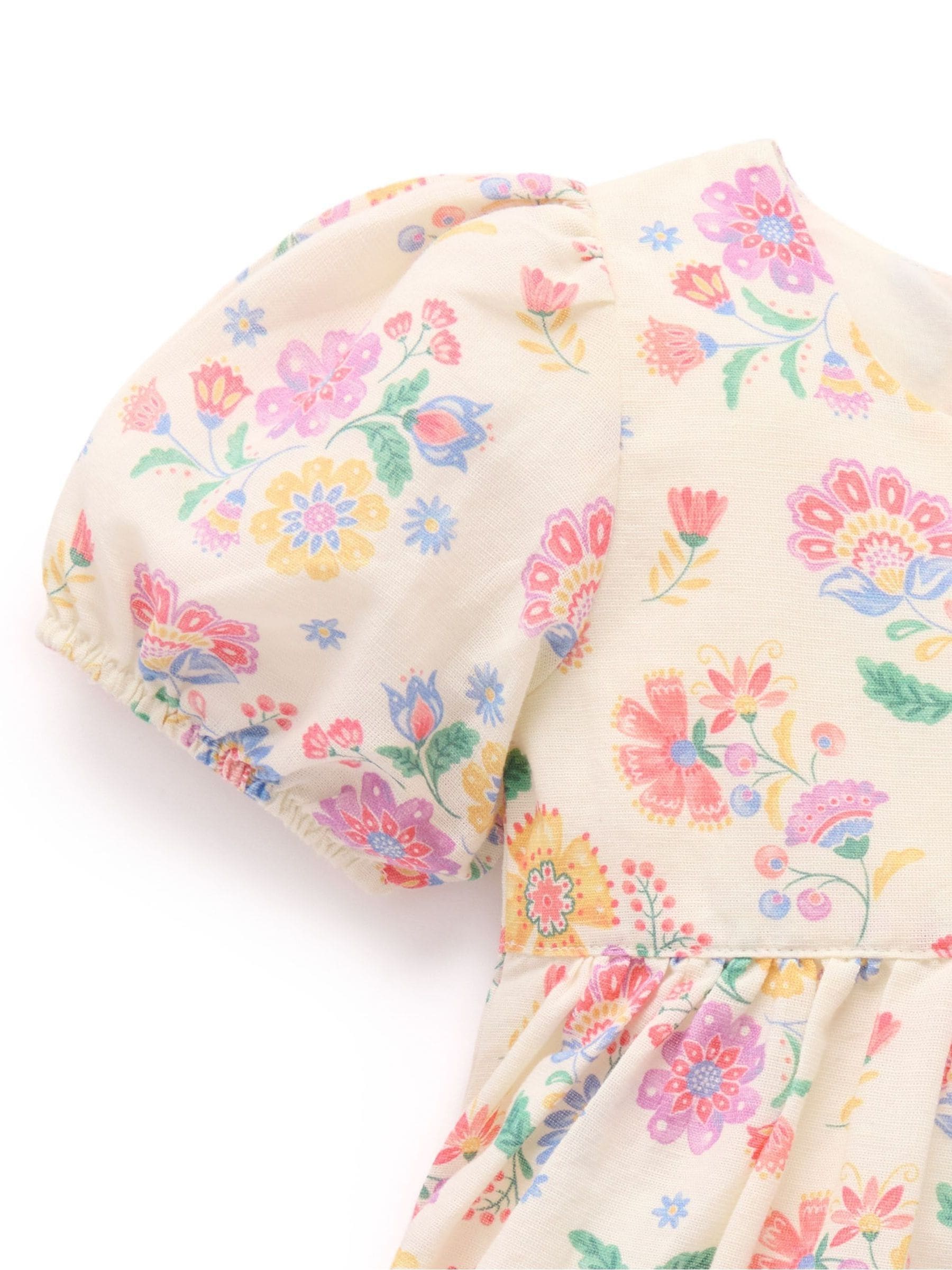 Purebaby Pink Linen Blend Floral Dress and Headband image 5