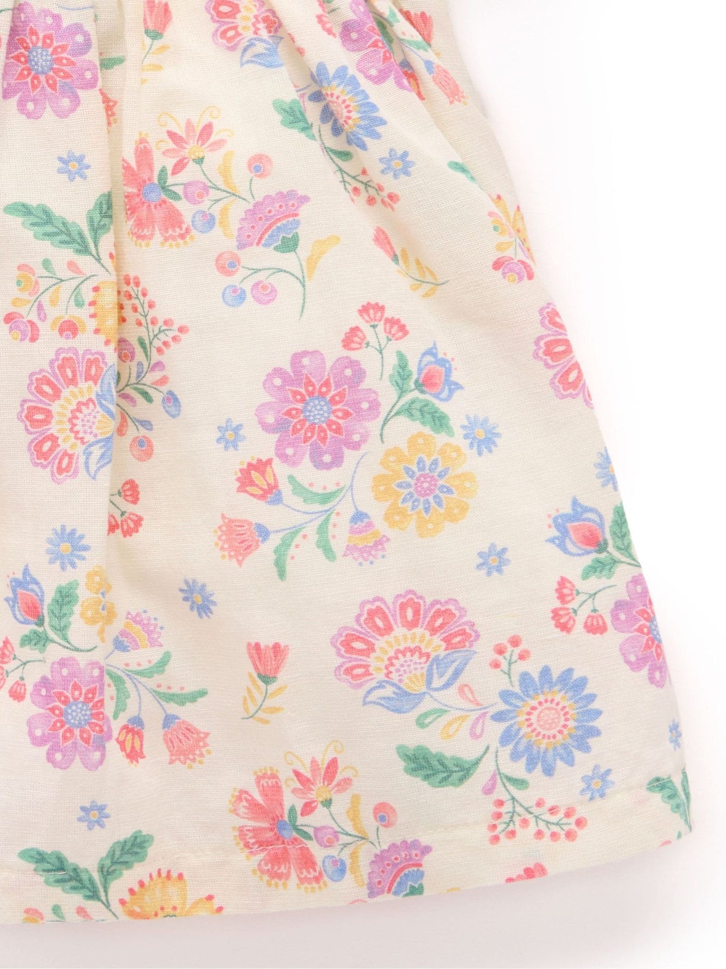 Purebaby Pink Linen Blend Floral Dress and Headband image 6
