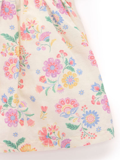 Purebaby Pink Linen Blend Floral Dress and Headband image 6
