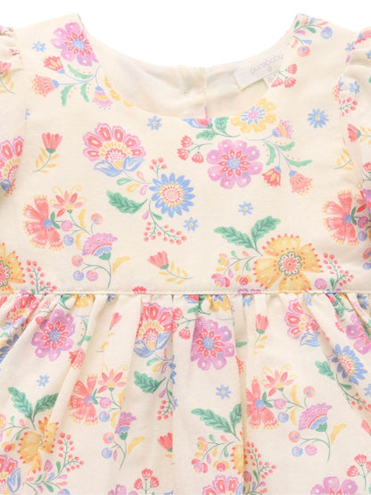 Purebaby Pink Linen Blend Floral Dress and Headband image 7