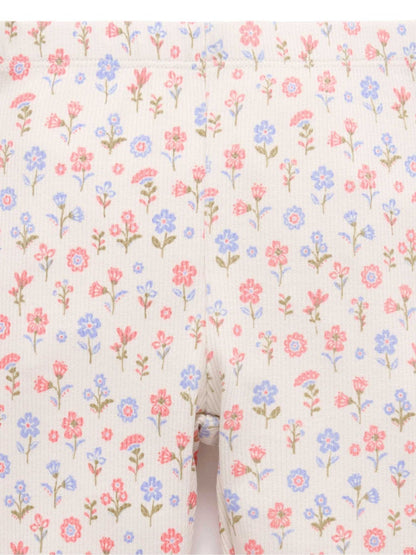 Purebaby Pink Floral Rib Leggings image 4