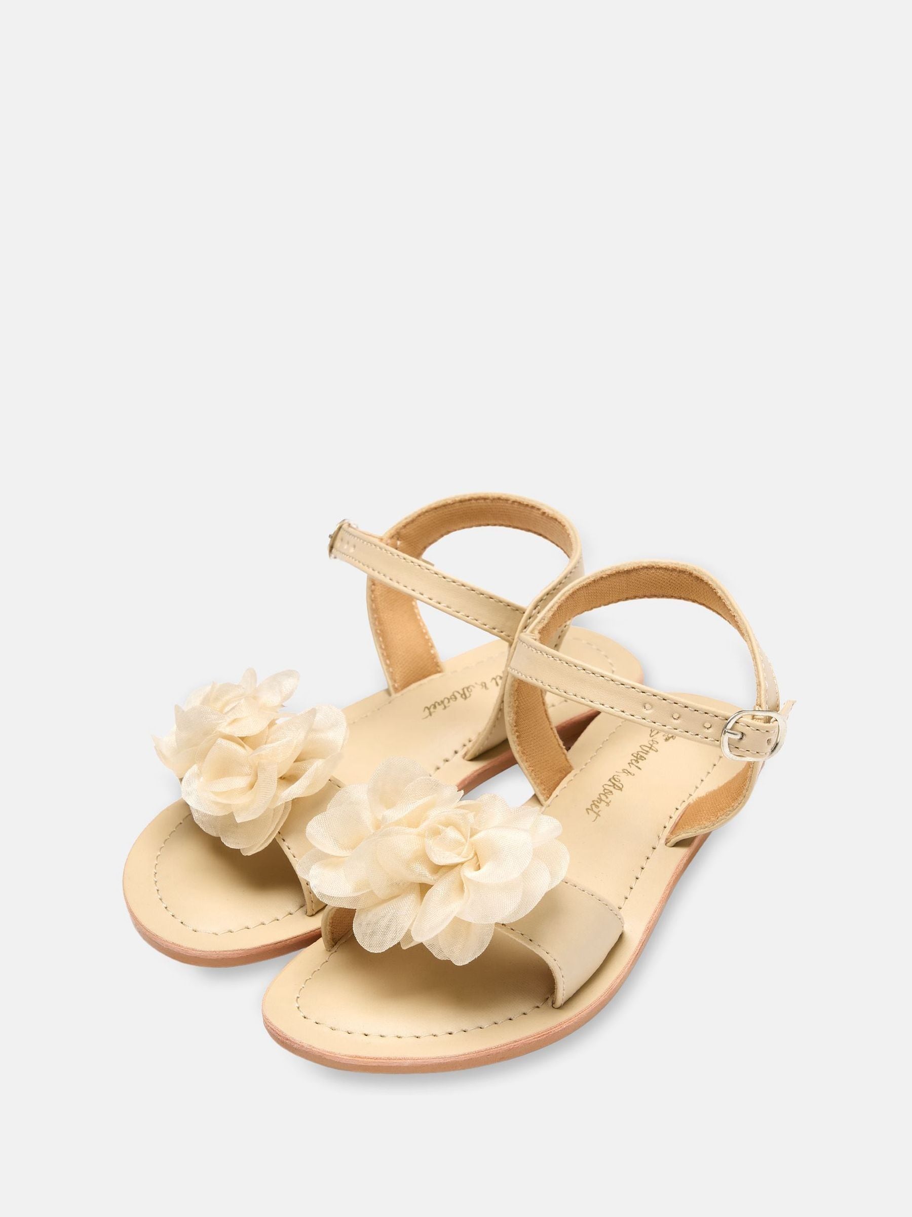 Angel & Rocket Natural Cream Flower Sandals image 1