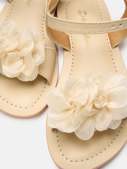Angel & Rocket Natural Cream Flower Sandals image 4