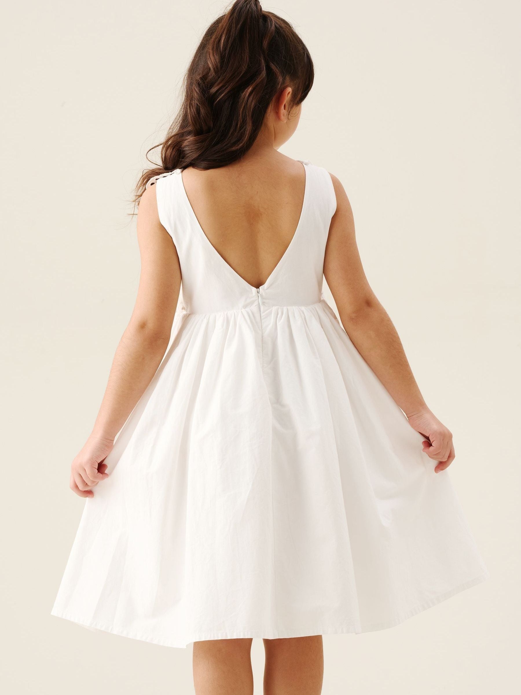 Angel & Rocket White Natalia Broderie Bow Cotton Dress image 2