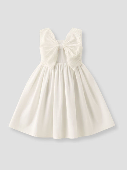 Angel & Rocket White Natalia Broderie Bow Cotton Dress image 4