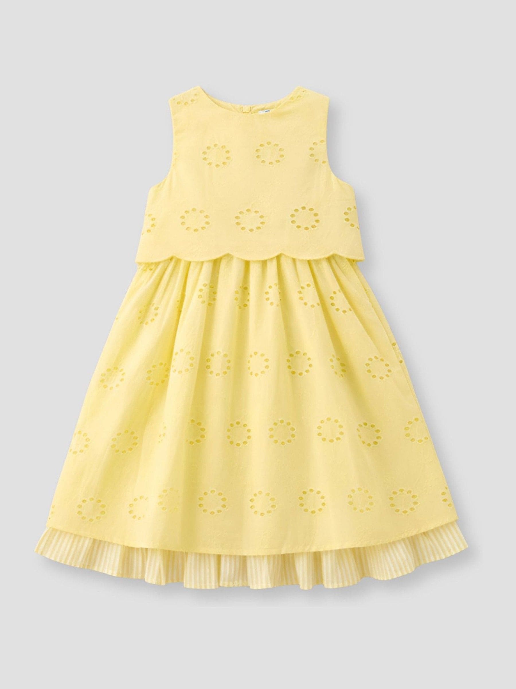 Angel & Rocket Yellow Natalie Broderie Bow Back Dress image 6