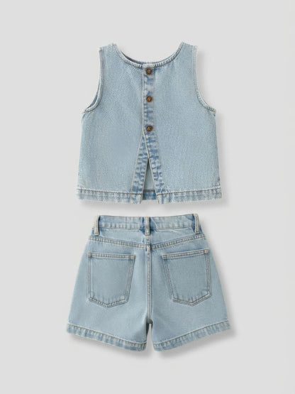 Dsiney Kidz - Angel & Rocket Blue Sienna Denim Top & Shorts Set image 6