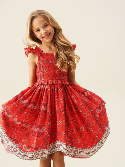 Dsiney Kidz - Angel & Rocket Red Ava Hanky Hem Bandana Print Dress image 1