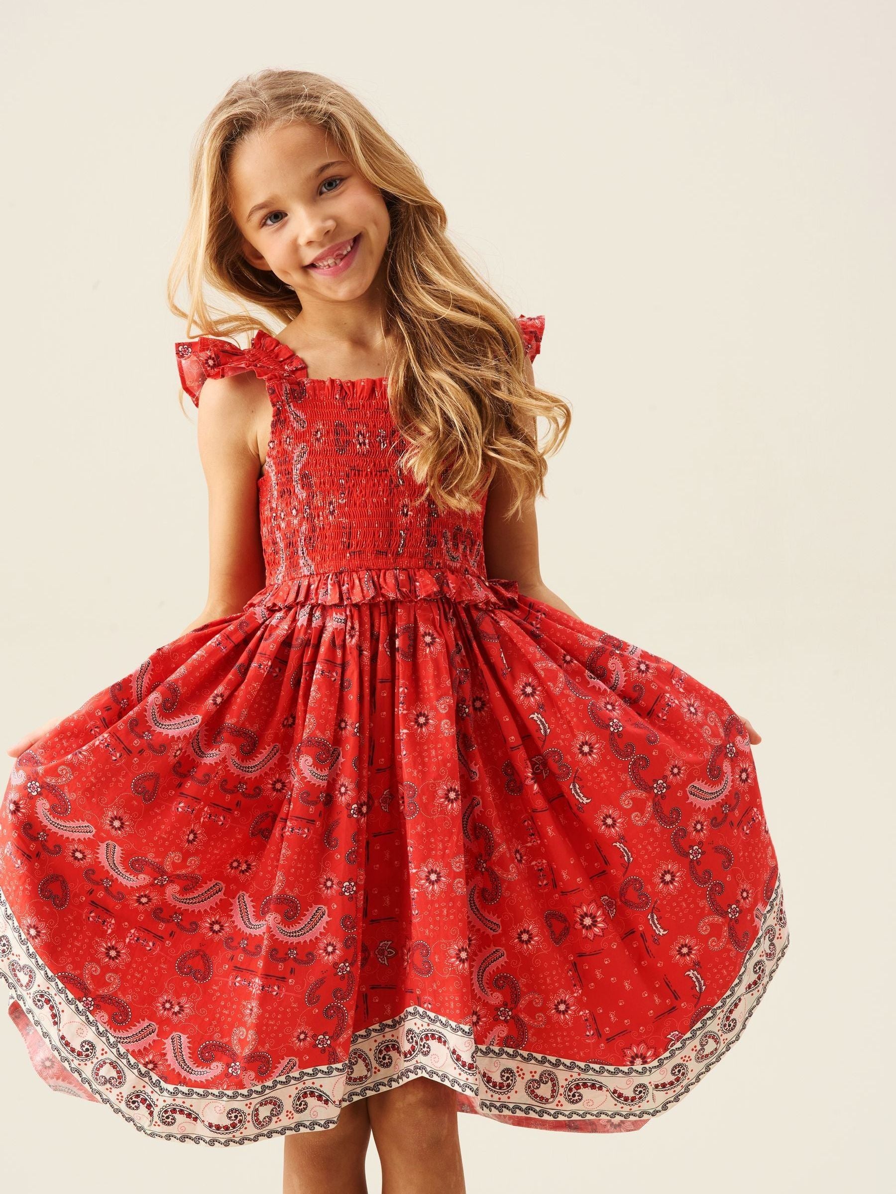 Angel & Rocket Red Ava Hanky Hem Bandana Print Dress image 1