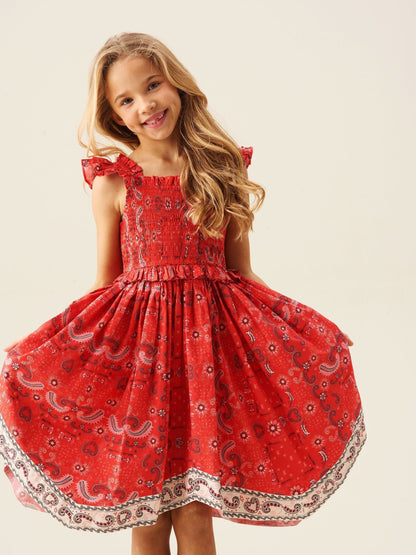 Angel & Rocket Red Ava Hanky Hem Bandana Print Dress image 1