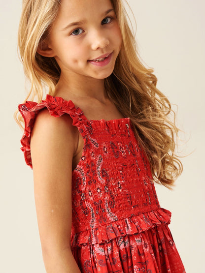 Angel & Rocket Red Ava Hanky Hem Bandana Print Dress image 3