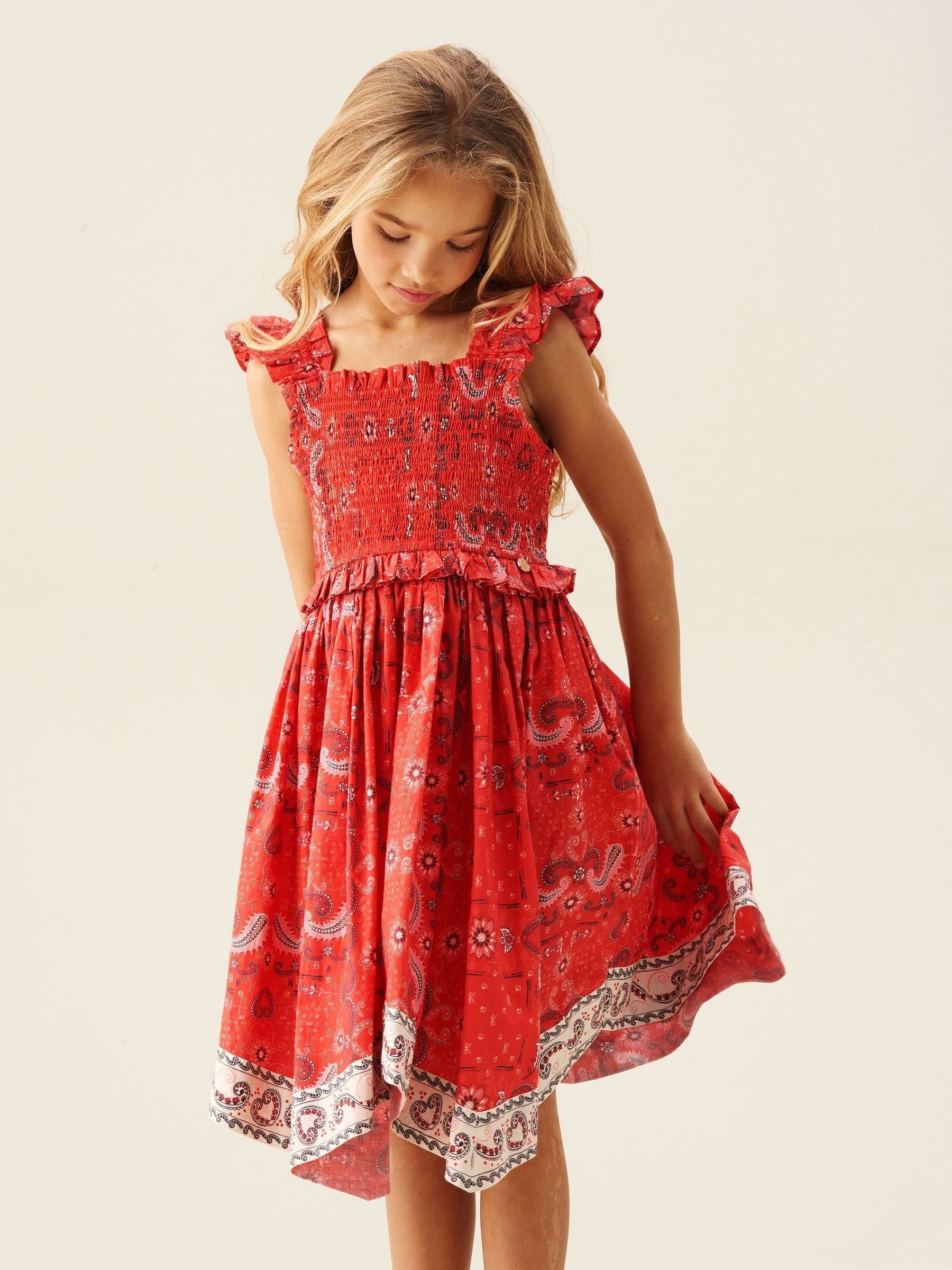 Angel & Rocket Red Ava Hanky Hem Bandana Print Dress image 4