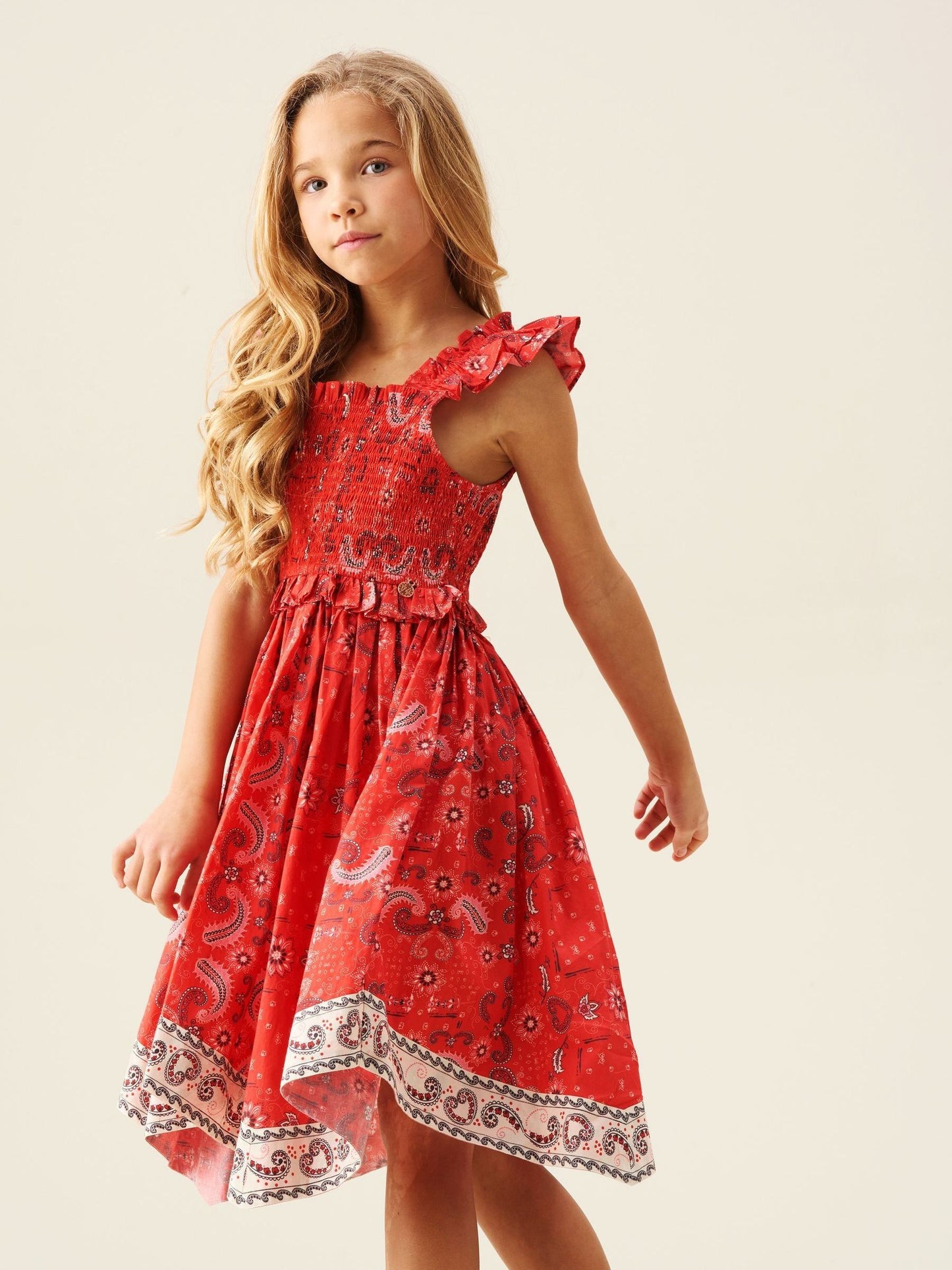 Angel & Rocket Red Ava Hanky Hem Bandana Print Dress image 5