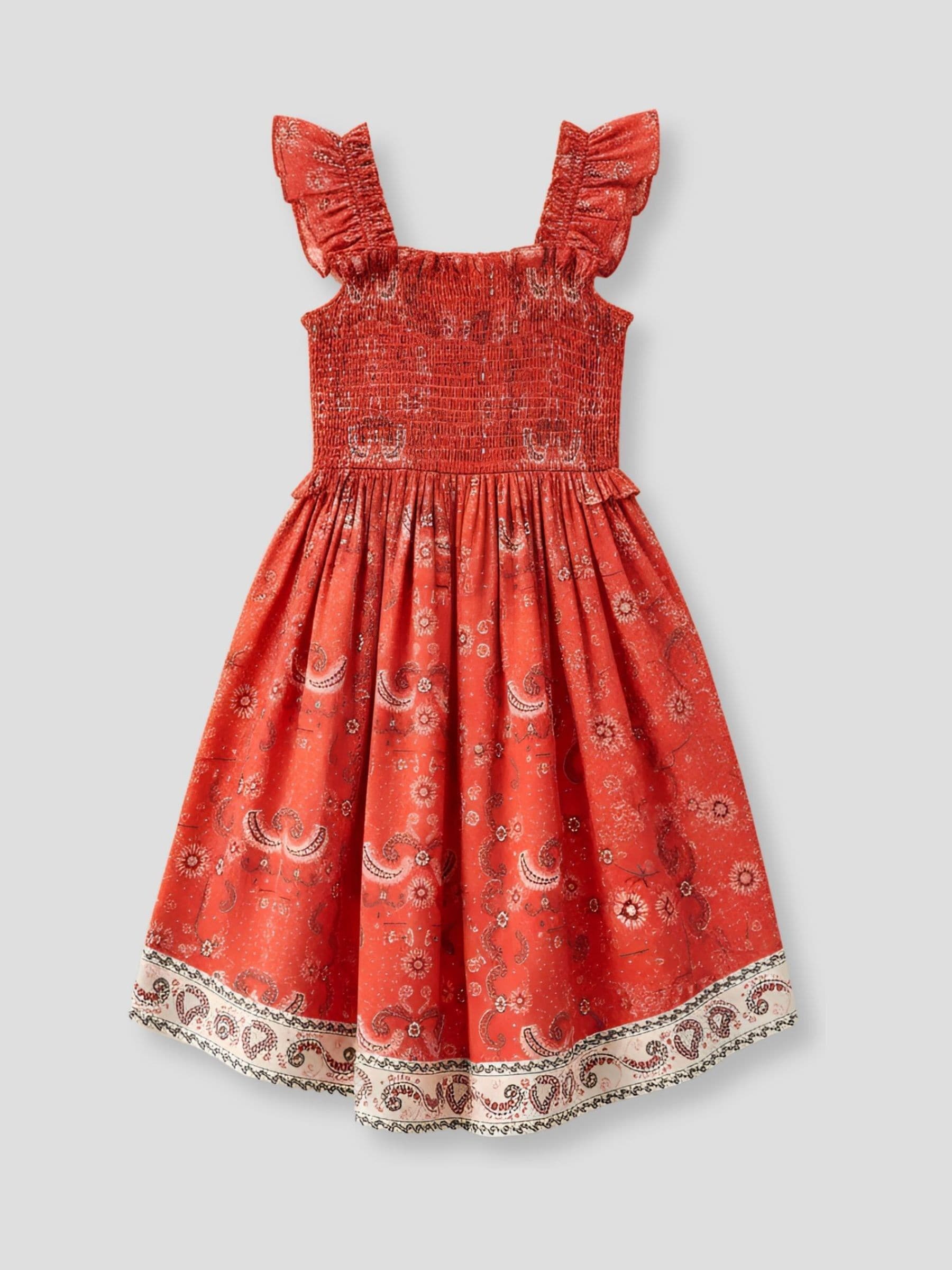 Angel & Rocket Red Ava Hanky Hem Bandana Print Dress image 7
