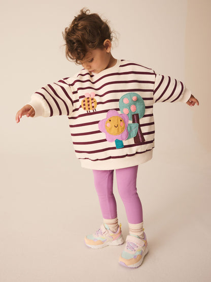 Dsiney Kidz - Purple Stripe Garden Sweatshirt and Legging Set (3mths-7yrs) image 1